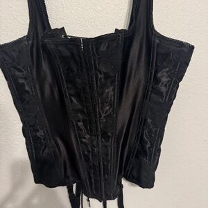 Vintage Y2K Empire Intimate Black Floral Damask Corset – M – Whimsygoth